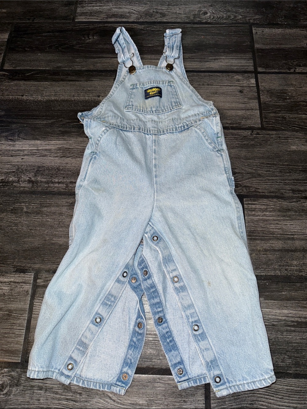 OshKosh B'gosh Light Blue Denim Overalls vintage 3T